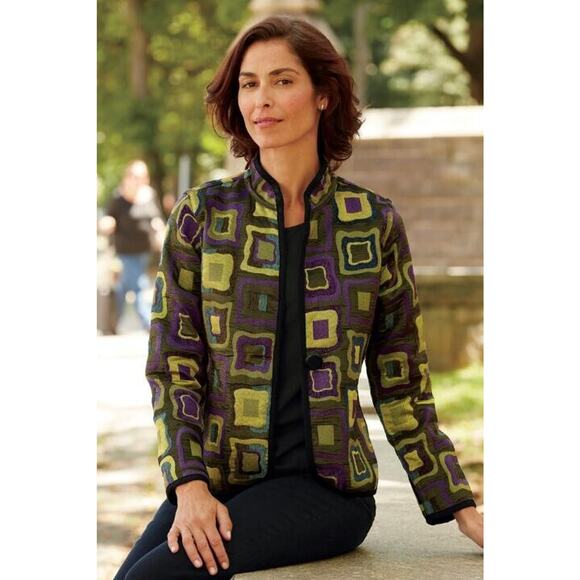 Trimdin Classic Symphony Jewel Artisan Jacket Womens XL NWT Reversible Purple - Picture 3 of 11